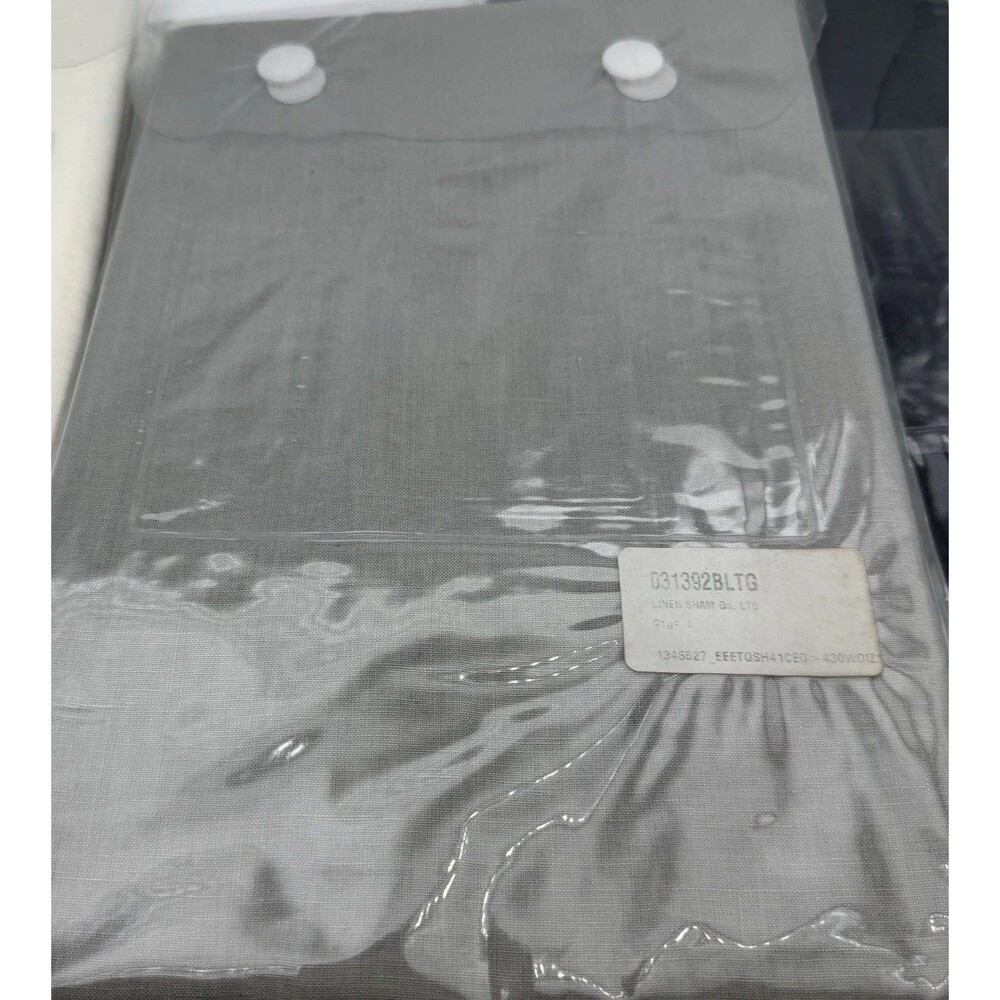Ethan Allen Tailored Linen Sham Queen LIGHT Gray Stonewashed Soft Luxury NIP